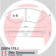 23974.175.1 ZIMMERMANN Комплект тормозных колодок, дисковый тормоз