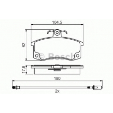 0 986 495 360 BOSCH Комплект тормозных колодок, дисковый тормоз