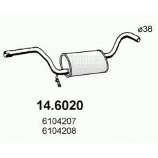 14.6020 ASSO Средний глушитель выхлопных газов