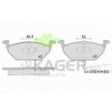 35-0508 KAGER Комплект тормозных колодок, дисковый тормоз