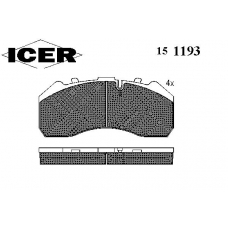 151193 ICER Комплект тормозных колодок, дисковый тормоз