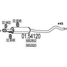 01.54120 MTS Средний глушитель выхлопных газов