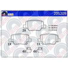 201209 GALFER Комплект тормозных колодок, дисковый тормоз