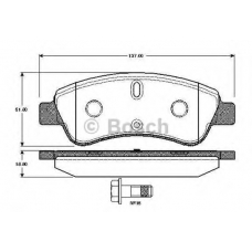 0 986 TB2 407 BOSCH Комплект тормозных колодок, дисковый тормоз