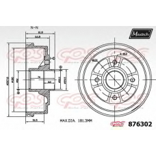 876302.0006 MAXTECH Тормозной барабан