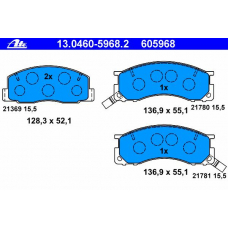 13.0460-5968.2 ATE Комплект тормозных колодок, дисковый тормоз