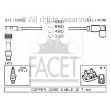 4.9559 FACET Комплект проводов зажигания