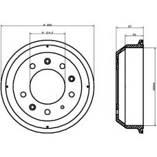 8DT 355 300-771 HELLA PAGID Тормозной барабан