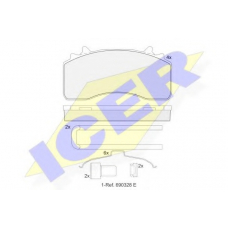 152154-066 ICER Комплект тормозных колодок, дисковый тормоз