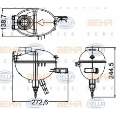 8MA 376 789-771 HELLA Компенсационный бак, охлаждающая жидкость