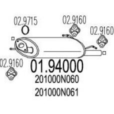 01.94000 MTS Глушитель выхлопных газов конечный