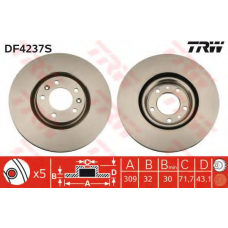 DF4237S TRW Тормозной диск