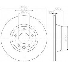 8DD 355 113-841 HELLA Тормозной диск