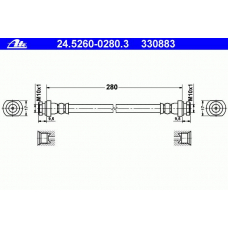 24.5260-0280.3 ATE Тормозной шланг