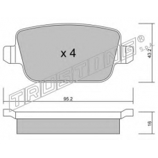 796.0 TRUSTING Комплект тормозных колодок, дисковый тормоз