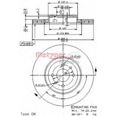 24242 E METZGER Тормозной диск