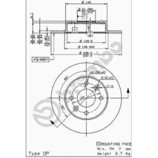 08.3147.14 BREMBO Тормозной диск