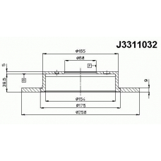 J3311032 NIPPARTS Тормозной диск