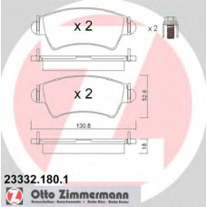 23332.180.1 ZIMMERMANN Комплект тормозных колодок, дисковый тормоз