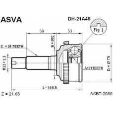 DH-21A48 ASVA Шарнирный комплект, приводной вал