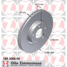 180.3008.00 ZIMMERMANN Тормозной диск