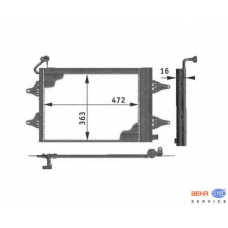 8FC 351 301-531 HELLA Конденсатор, кондиционер