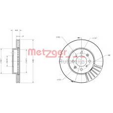 6110128 METZGER Тормозной диск