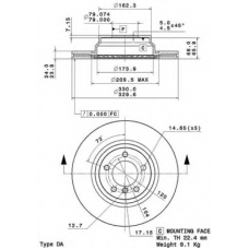 09.A259.11 BREMBO Тормозной диск