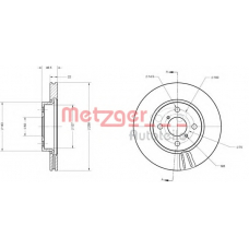 6110187 METZGER Тормозной диск