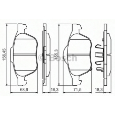 0 986 494 485 BOSCH Комплект тормозных колодок, дисковый тормоз