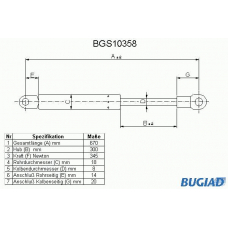 BGS10358 BUGIAD Газовая пружина, крышка багажник