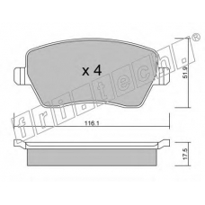 501.0 fri.tech. Комплект тормозных колодок, дисковый тормоз