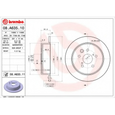 08.A635.11 BREMBO Тормозной диск