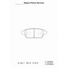 M361A08 NPS Комплект тормозных колодок, дисковый тормоз
