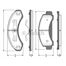 0 986 TB2 728 BOSCH Комплект тормозных колодок, дисковый тормоз