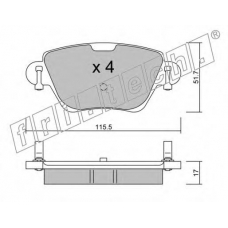 328.0 fri.tech. Комплект тормозных колодок, дисковый тормоз