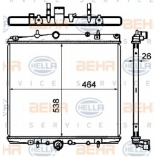 8MK 376 735-311 HELLA Радиатор, охлаждение двигателя