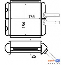 8FH 351 024-221 HELLA Теплообменник, отопление салона