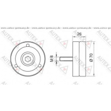 654088 AUTEX Паразитный / ведущий ролик, поликлиновой ремень
