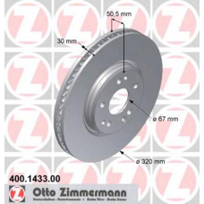 400.1433.00 ZIMMERMANN Тормозной диск