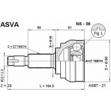 NS-36 ASVA Шарнирный комплект, приводной вал