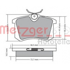 1170001 METZGER Комплект тормозных колодок, дисковый тормоз