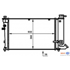 8MK 376 707-121 HELLA Радиатор, охлаждение двигателя