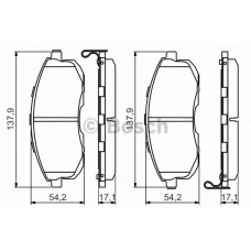 0 986 494 572 BOSCH Комплект тормозных колодок, дисковый тормоз