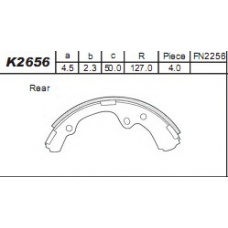K2656 ASIMCO Комплект тормозных колодок