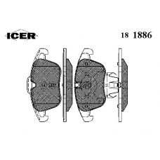181886 ICER Комплект тормозных колодок, дисковый тормоз
