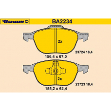 BA2234 BARUM Комплект тормозных колодок, дисковый тормоз