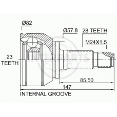 OJ-1398 InterParts Шарнирный комплект, приводной вал