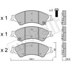 22-0971-0 METELLI Комплект тормозных колодок, дисковый тормоз