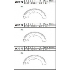 K3312 ASIMCO Комплект тормозных колодок